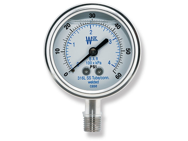 WGTC Glycerin filled Stainless Steel Gauges