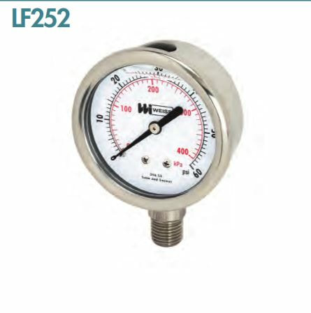 Weiss LF252 Series All Stainless 2-1/2 Dial face
