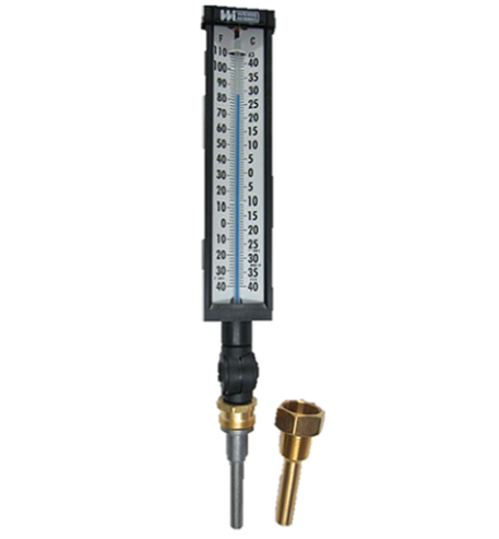Weiss 9VU35 Dual Scale Industrial Thermometer Adjustable Angle with Thermowel