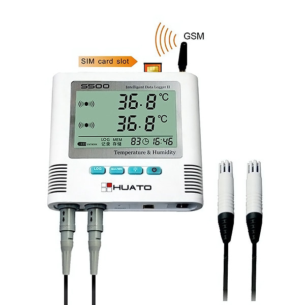 Huato S520-EX Dual External Sensor Temp. and humidity Data Logger