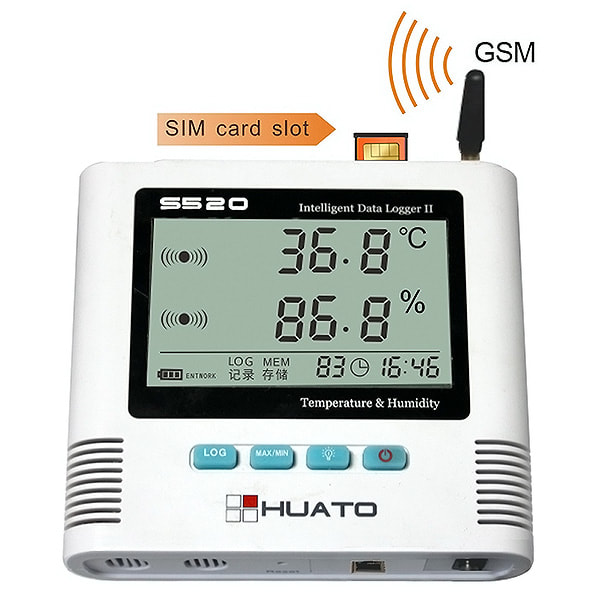 Huato S520-TH-GSM Internal Sensors Temp. and Humidity data logger